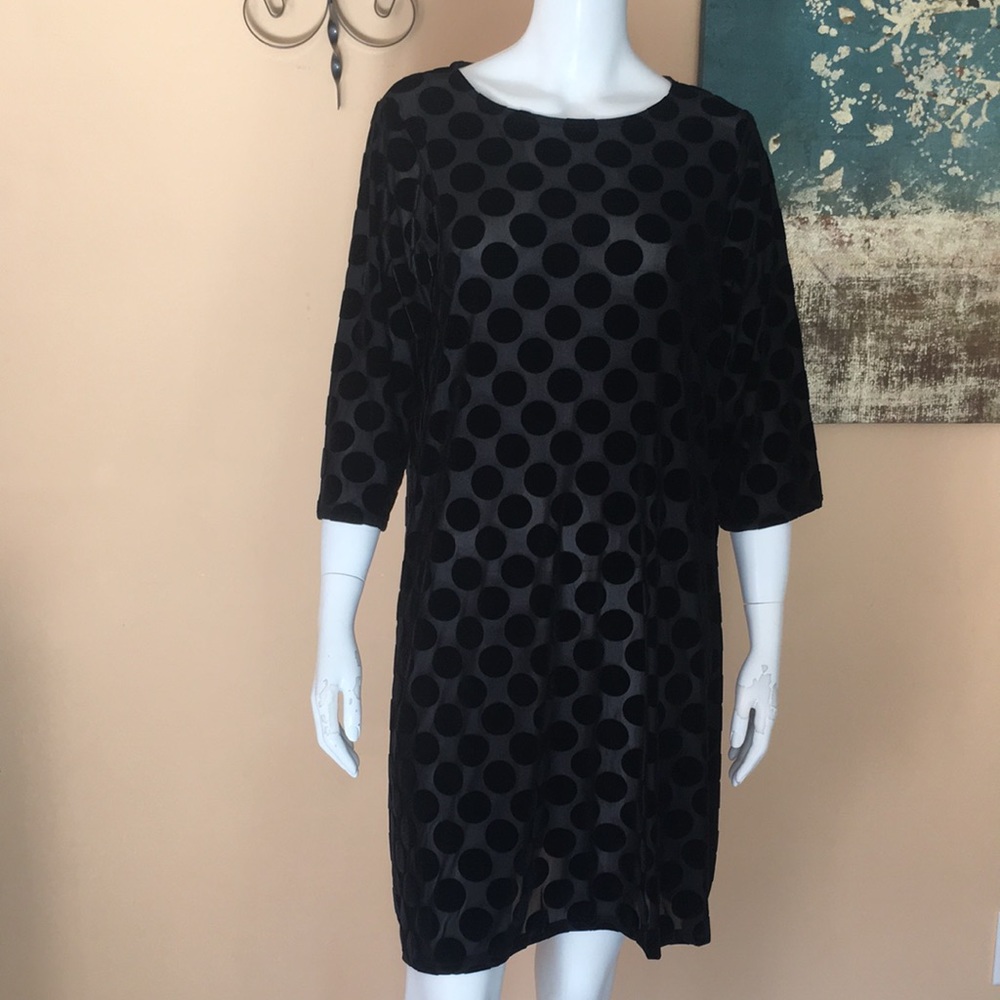 Bryn Walker Polka Dot Black Tunic Dress Size S